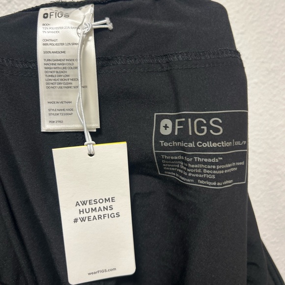 NWT Figs Womens XXL  Kade Scrubs in black - Picture 3 of 7